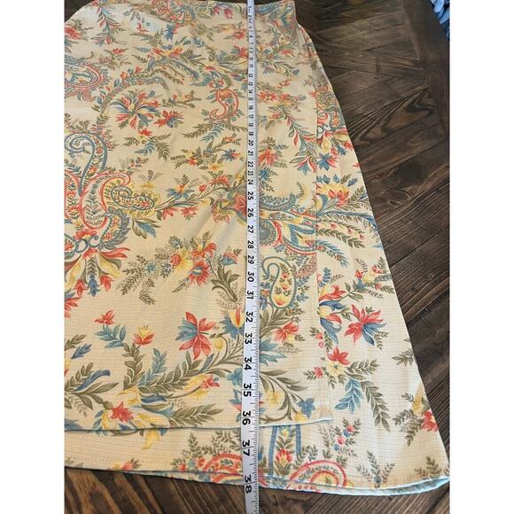 Talbots Floral Wrap Skirt Women 6 Fairy Beach Resort Colorful Summer Wedding VTG - Picture 6 of 9